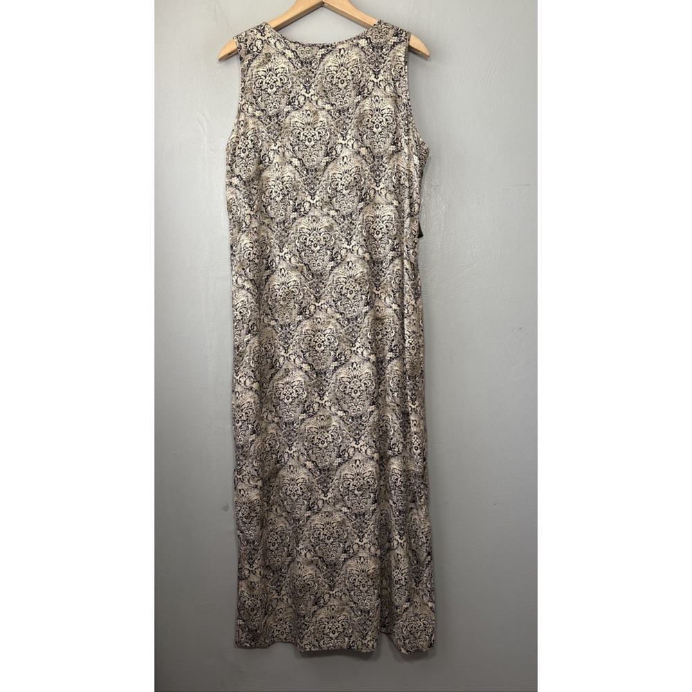 Vintage Rayon Dress Size Medium Brown Artsy Tribal Boho Whimsigoth Goblincore - Picture 7 of 11